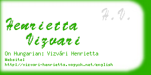 henrietta vizvari business card